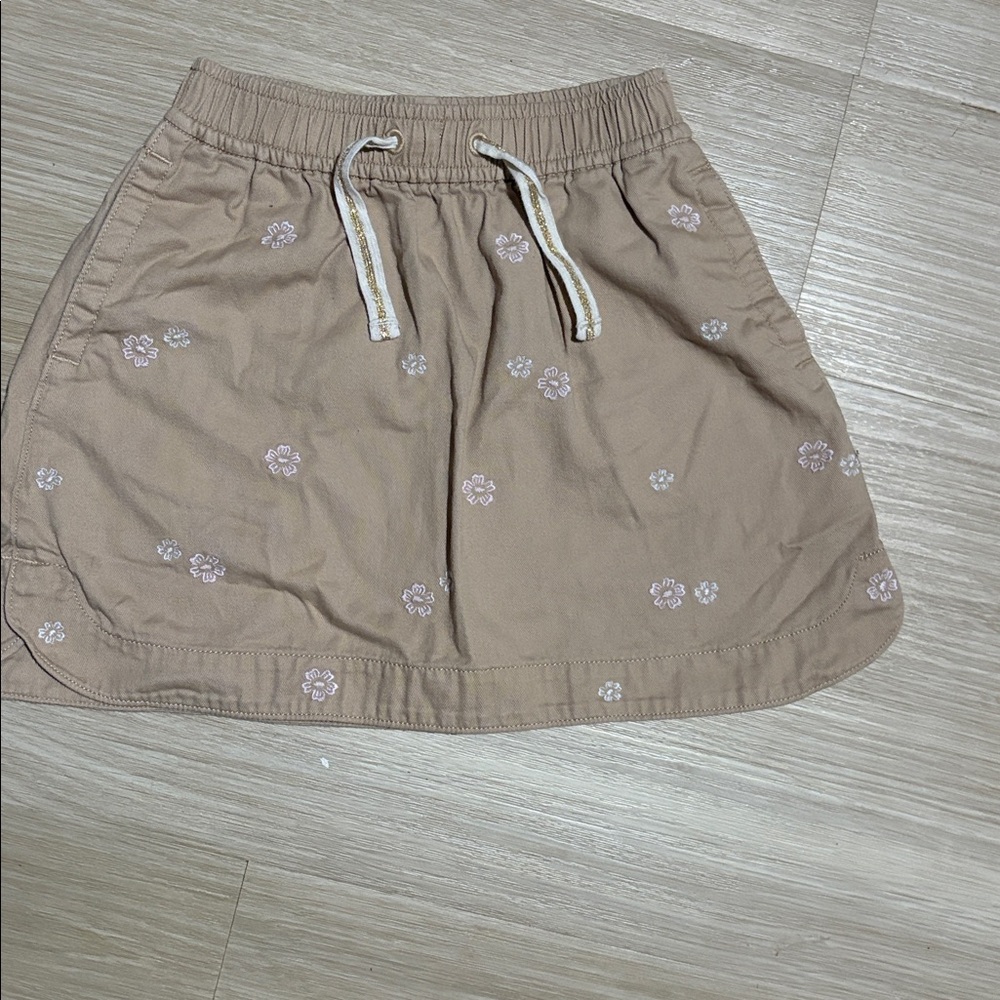 Crewcuts Tan Floral Skirt for Kids
